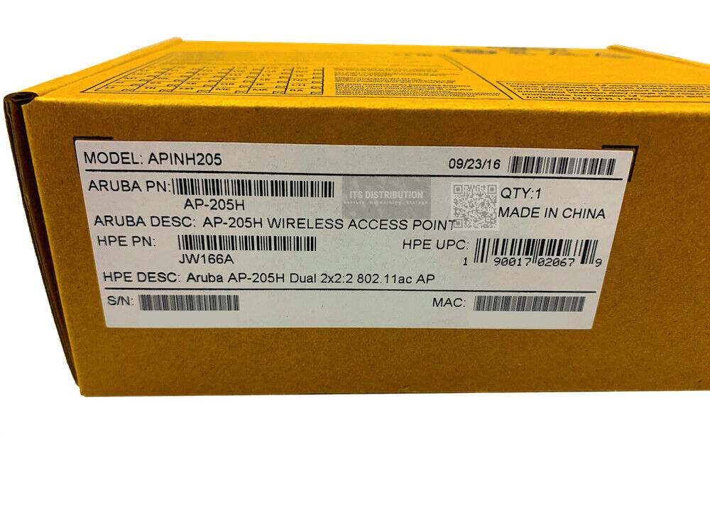 JW166A I BUNDLE New Aruba AP-205H 802.11ac Dual 2x2:2 Radio Int AP JW6 ...