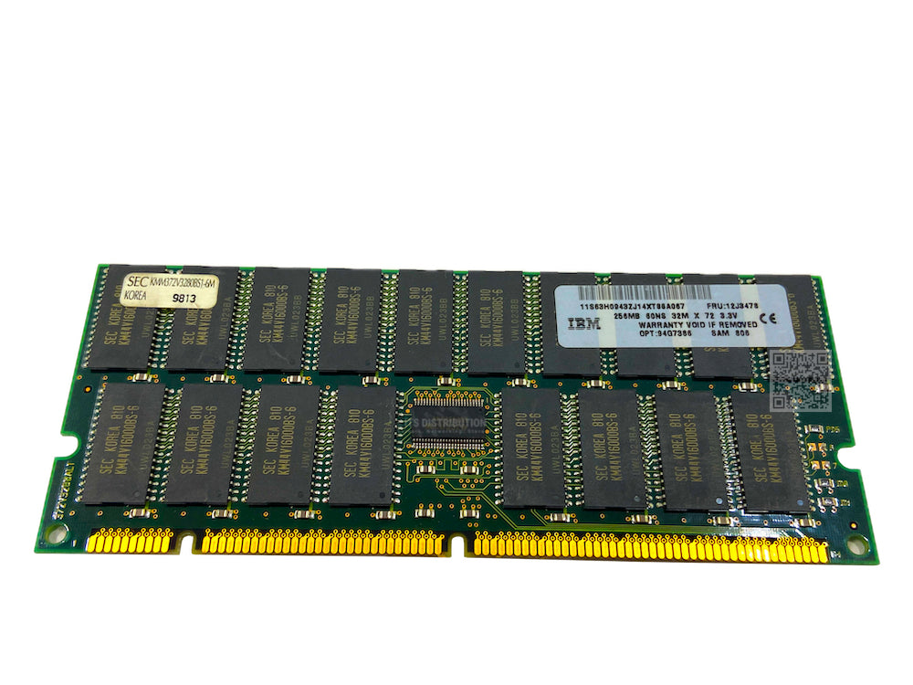 63H0943 I GENUINE IBM 256MB ECC 60NS Memory 12J3478