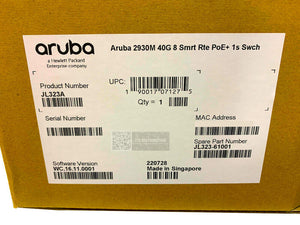JL323A I New HPE Aruba 2930M 40G 8 SmartRate PoE+ 1Slot Switch + JL087A JL081A