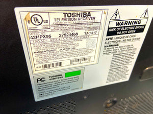 42HPX95 I Toshiba Cinema 42" 16:9 24bit G Link Dolby Audio Plasma HDMI HDTV