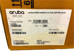 JL659A I Open Box HPE Aruba 6300M 48SR5 CL6 PoE 4SFP Switch