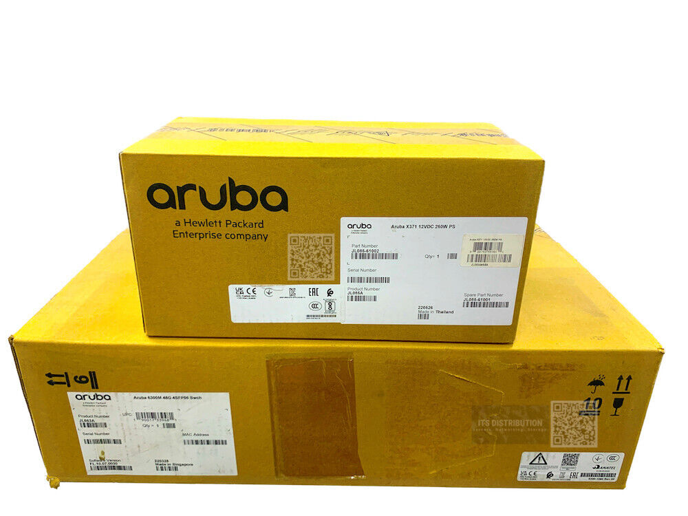 JL663A I New HPE Aruba 6300M 48G 4SFP56 Switch + JL085A PSU