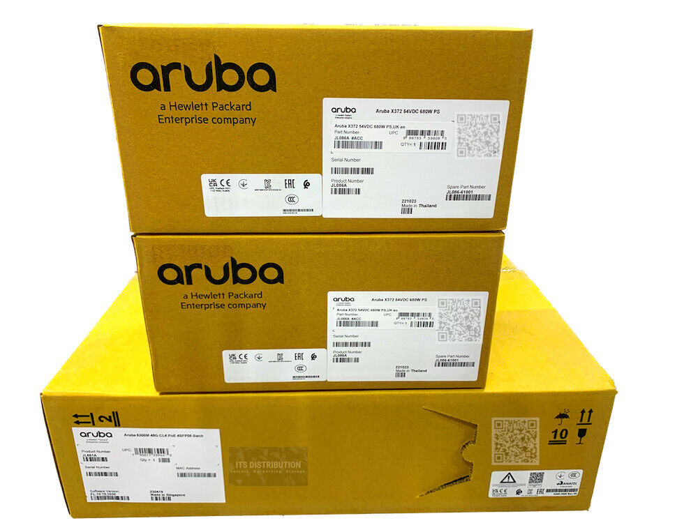 JL661A I DUAL POWER New HPE Aruba 6300M 48G CL4 PoE 4SFP56 Switch + JL086A