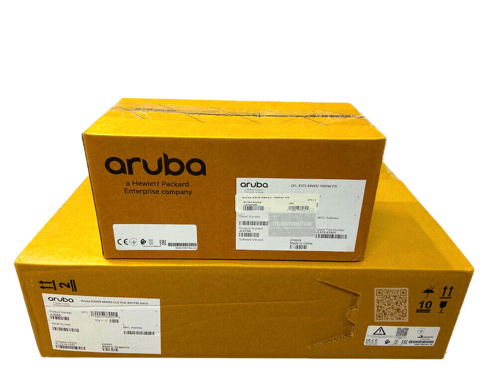 JL659A I New Sealed HPE Aruba 6300M 48SR5 CL6 PoE 4SFP Switch + JL670A PSU