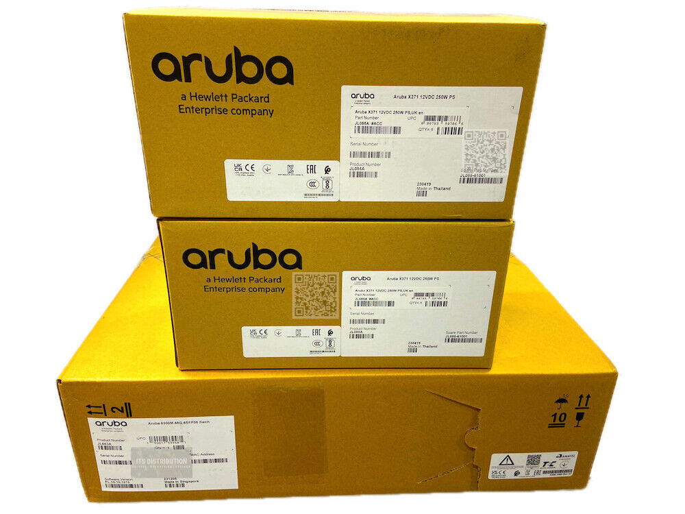 JL663A I DUAL POWER New HPE Aruba 6300M 48G 4SFP56 Switch JL085A PSU