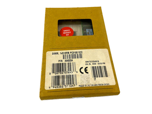AA633A I New Sealed HP 512MB DDR SDRAM Memory Module 266MHz DDR266/PC2100 ECC