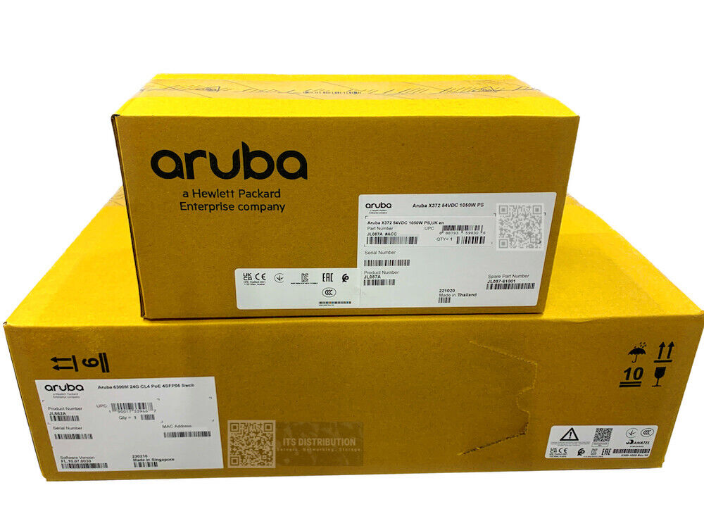 JL662A I New HPE Aruba 6300M 24G CL4 PoE 4SFP56 Switch + JL087A PSU