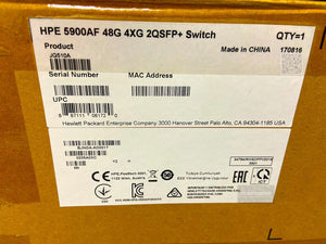 JG510A I DUAL POWER + FANS Open Box HPE 5900AF-48G-4XG-2QSFP+ Switch 0235A0XC