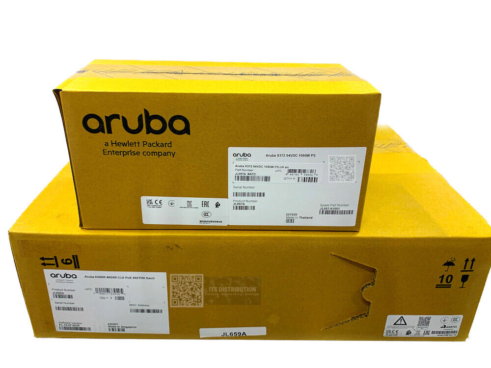 JL659A I New HPE Aruba 6300M 48SR5 CL6 PoE 4SFP Switch + JL087A PSU