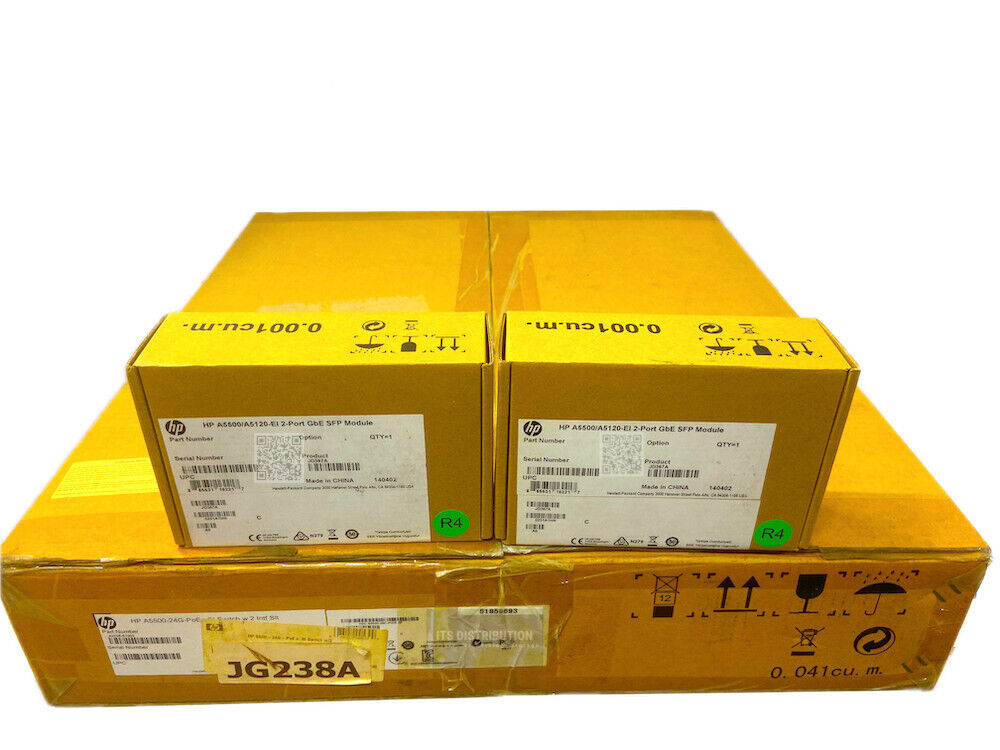 JG238A I Open Box HP 5500-24G-PoE+ SI Switch w/ 2 Interfaces + 2x JD367A Modules