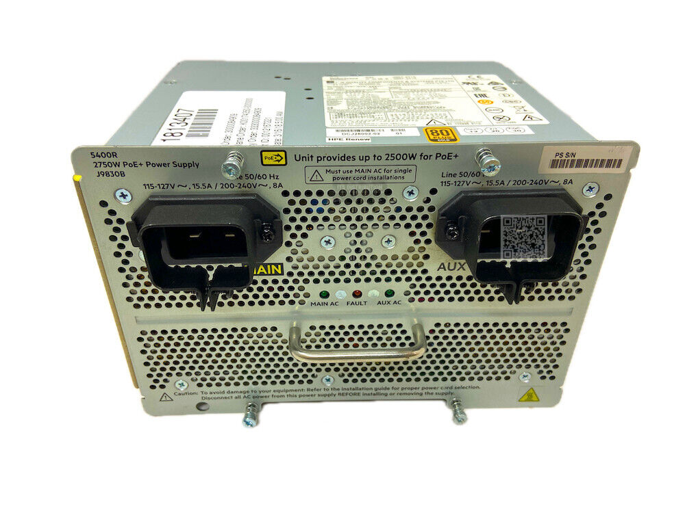 J9830B I HPE 5400R (2750W) PoE+ zl2 Power Supply 0957-2415 DCJ28002-02