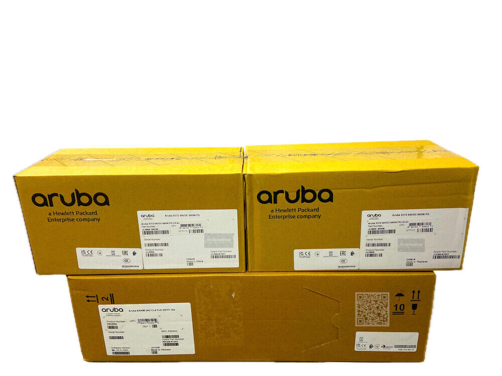 R8Q68A I DUAL POWER HPE Aruba 6200M 24G Class4 PoE 4SFP+Switch JL086A ...
