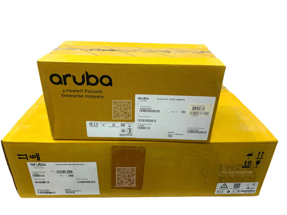 JL664A I New HPE Aruba 6300M 24-Port 1GbE and 4-Port SFP56 Switch + JL085A PSU