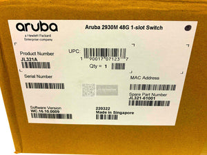 JL321A I New Sealed HPE Aruba 2930M 48G 1-Slot Switch + JL085A Power Supply