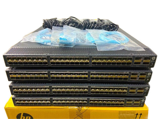 JC772A I LOT OF 4 HP 5900AF-48XG-4QSFP+ Switches Dual PSU Fans JC680A JC682A