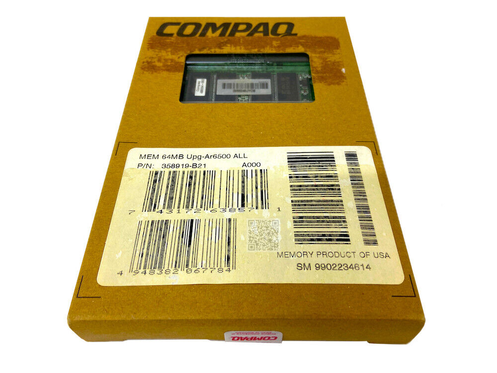 358919-B21 I GENUINE New HP Compaq 64MB AR6500 66MHz SDRAM SODIMM Memory