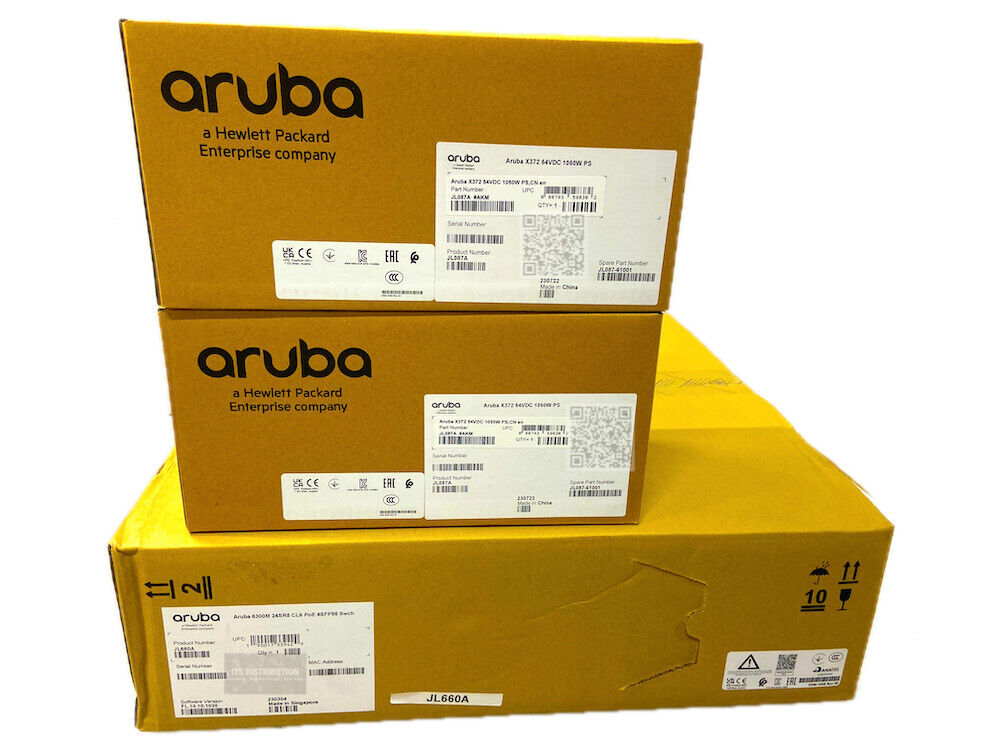 JL660A I DUAL POWER New HPE Aruba 6300M 24SR5 CL6 PoE 4SFP56 Switch JL087A