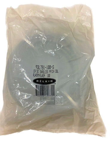 A3L791-100-S I New Belkin Cat5e Gray Patch Cable RJ-45 Male Network 100ft