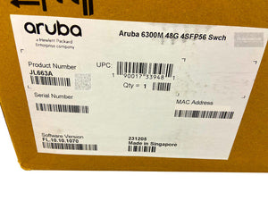 JL663A I DUAL POWER New HPE Aruba 6300M 48G 4SFP56 Switch JL085A PSU