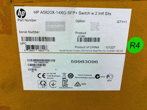 JC106A | New Sealed HP A5820-14XG-SFP+with 2 Slots Switch + JC087A PSU