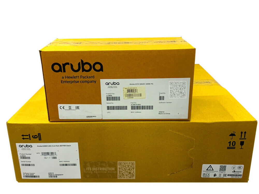JL662A I New HPE Aruba 6300M 24G CL4 PoE 4SFP56 Switch + JL086A PSU