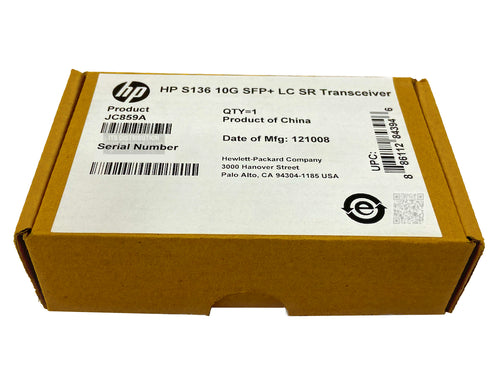 JC859A I Genuine Brand New HPE Transceiver S136 10G SFP+ LC SR