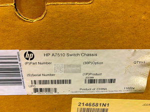 JD238B I Brand New Factory Sealed HP Procurve 7510 Switch Chassis 0235A0G0