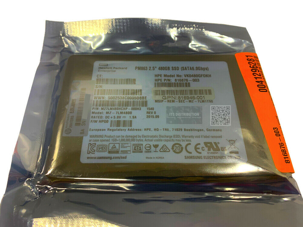 816901-B21 I HP 480GB SATA 6Gb/s 2.5-inch SSD 816876-003 817076-001 PM863