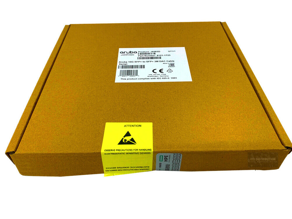 J9283D I Genuine Open Box HPE Aruba 10G SFP+ to SFP+ 3m DAC Cable 8121-1723