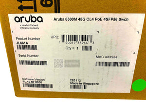 JL661A I New Sealed HPE Aruba 6300M 48G CL4 PoE 4SFP56 Switch