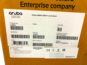JL095A I New Sealed HPE Aruba 5406R 16-Port SFP+ (No PSU) v3 zl2 Switch J9821A
