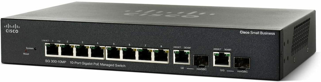 SG300-10MPP-K9 I Cisco SG300-10MPP 10-port Gigabit Max PoE+ Managed Switch SMB