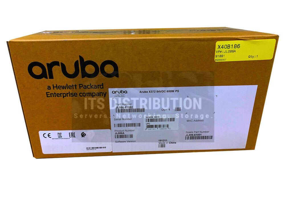 JL086A I New Sealed HPE Aruba X372 54VDC 680W 100-240VAC Power Supply