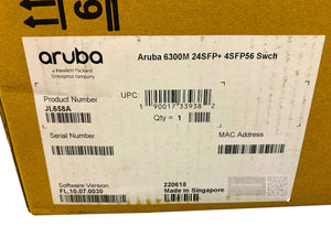 JL658A I Open Box HPE Aruba 6300M 24-Port SFP+ and 4-Port SFP56 CX 6300 Switch