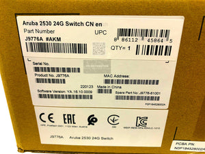 J9776A I New Sealed HPE Aruba 2530-24G Gigabit Switch - 24 Ports/4x SFP