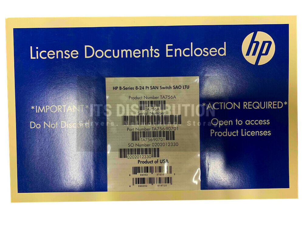 TA756A I Brand New HP StorageWorks SAN Switch Server License