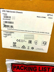 JD239C I Open Box HPE FlexNetwork A7506 Switch Chassis 0235A1NX
