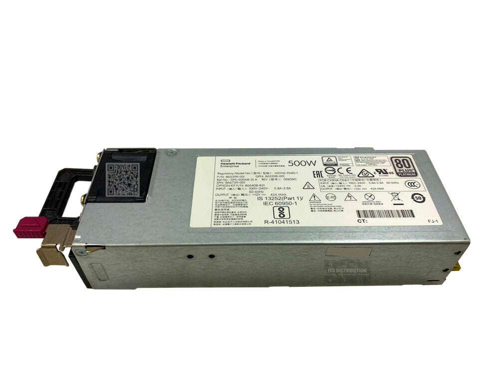 865408-B21 I HPE 500W FlexSlot Platinum HotPlug Low Halogen Power Supply Kit G10