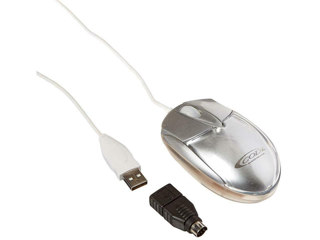 ACCKTKPMG00A001 I New Codi USB PS2 Mini Travel Mouse with Optical Scroll Wheel