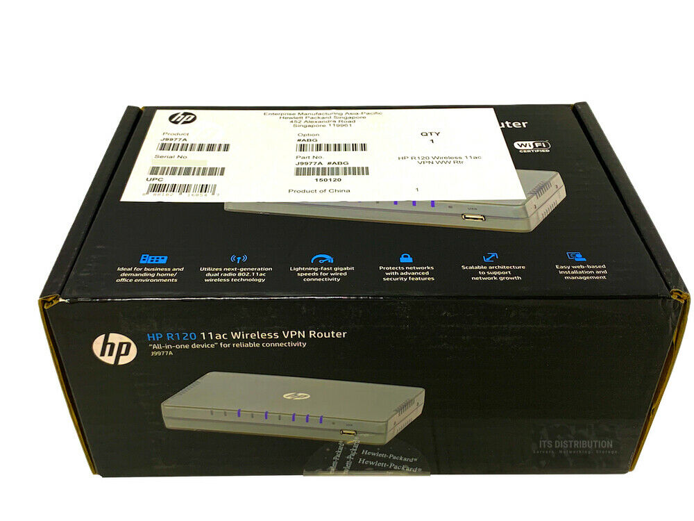 J9977A I Open Box HPE HP R120 Wireless 802.11ac VPN WW Router