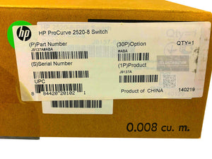 J9137A I Open Box HPE Aruba 2520-8-PoE Switch + J9700A Switch Cable Guard