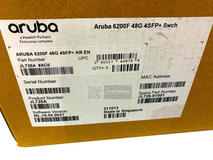 JL726A I Open Box HPE Aruba 6200F 48G 4SFP+ CX 6200 Networking Switch