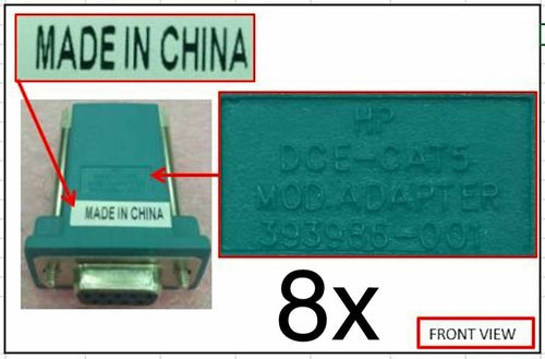 AF110A I HP RJ45-DB9 Serial Adapter - 8 Pack - 1 x RJ-45 Male - 1 x DB-9 Female