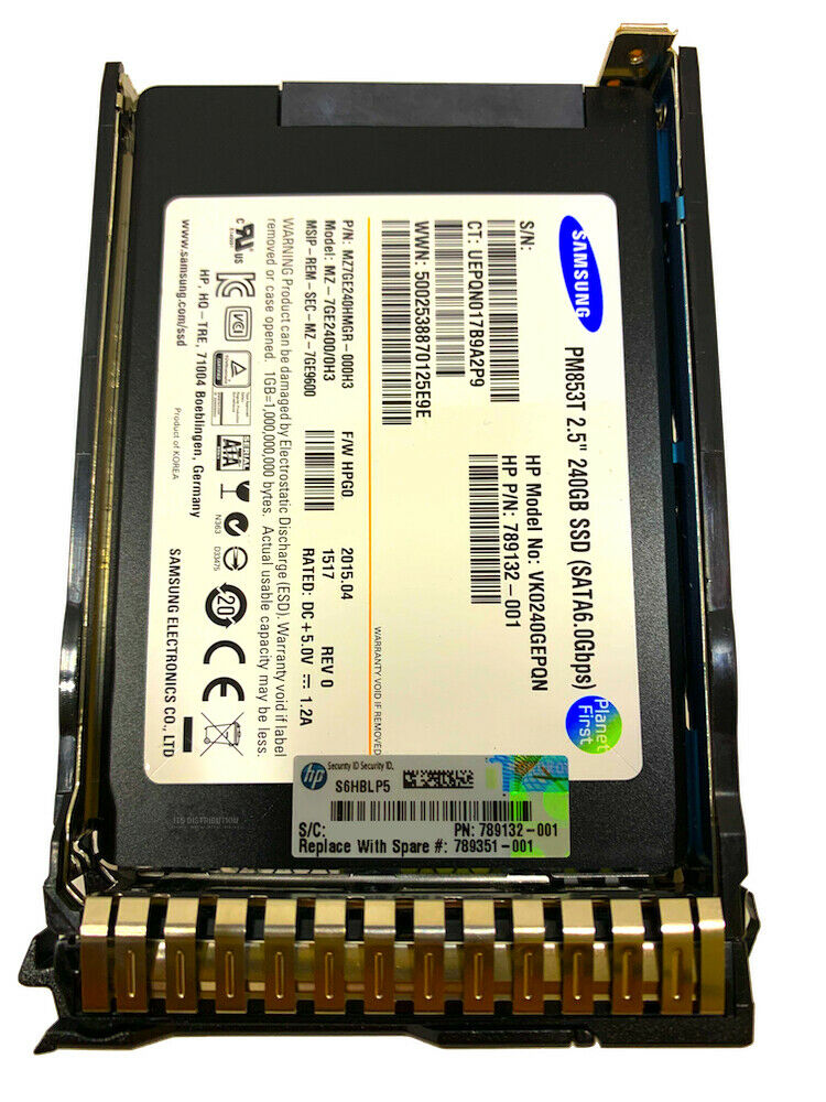 789135-B21 I HPE 240GB 6G SATA Read Intensive SFF 2.5-in SC Solid State Drive