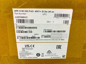 JL827A I New Sealed HPE FlexNetwork 5140 24G PoE+ 4SFP+ EI Switch
