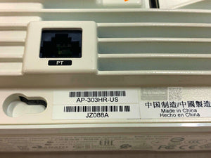 JZ088A I HPE Aruba AP-303HR-US APINH303 DualRadio 802.11ac 2x2 Unified AP JY680A