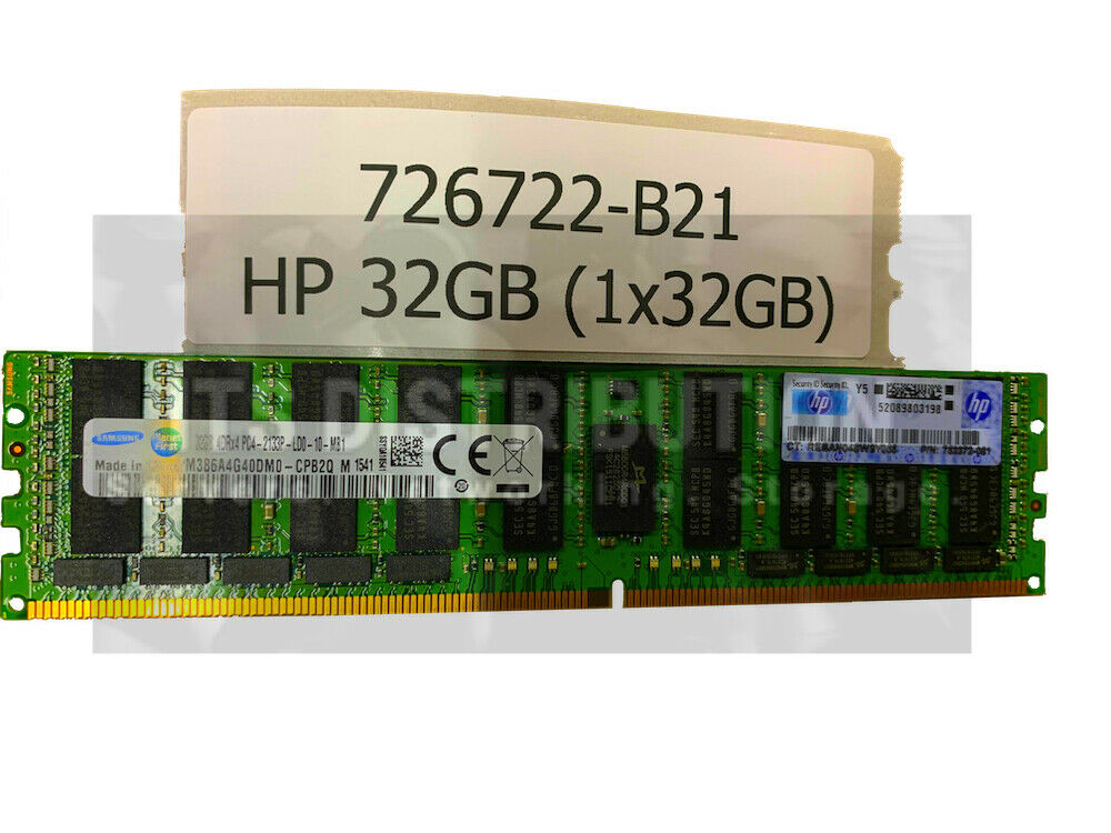 752372-081 I 726722-B21 HP 32GB 1x32GB QuadRank x4 DDR4-2133 CAS-15-15-15 Memory