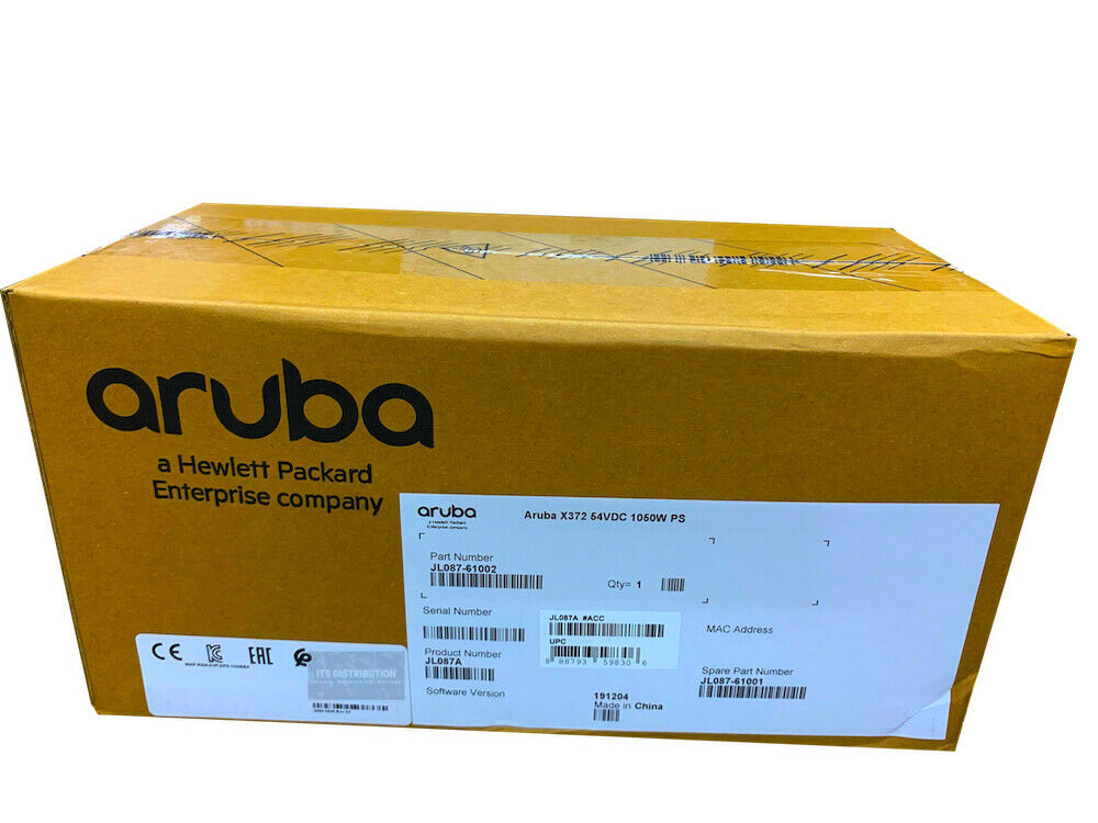 JL087A I Open Box HPE Aruba X372 54VDC 1050W 110-240VAC Power Supply