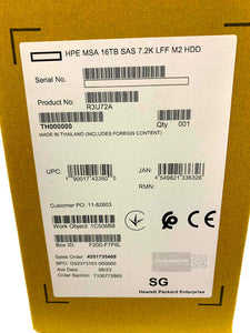 R3U72A I New Sealed HPE MSA 16TB SAS 12G Midline 7.2K LFF 3.5 HDD P21581-001