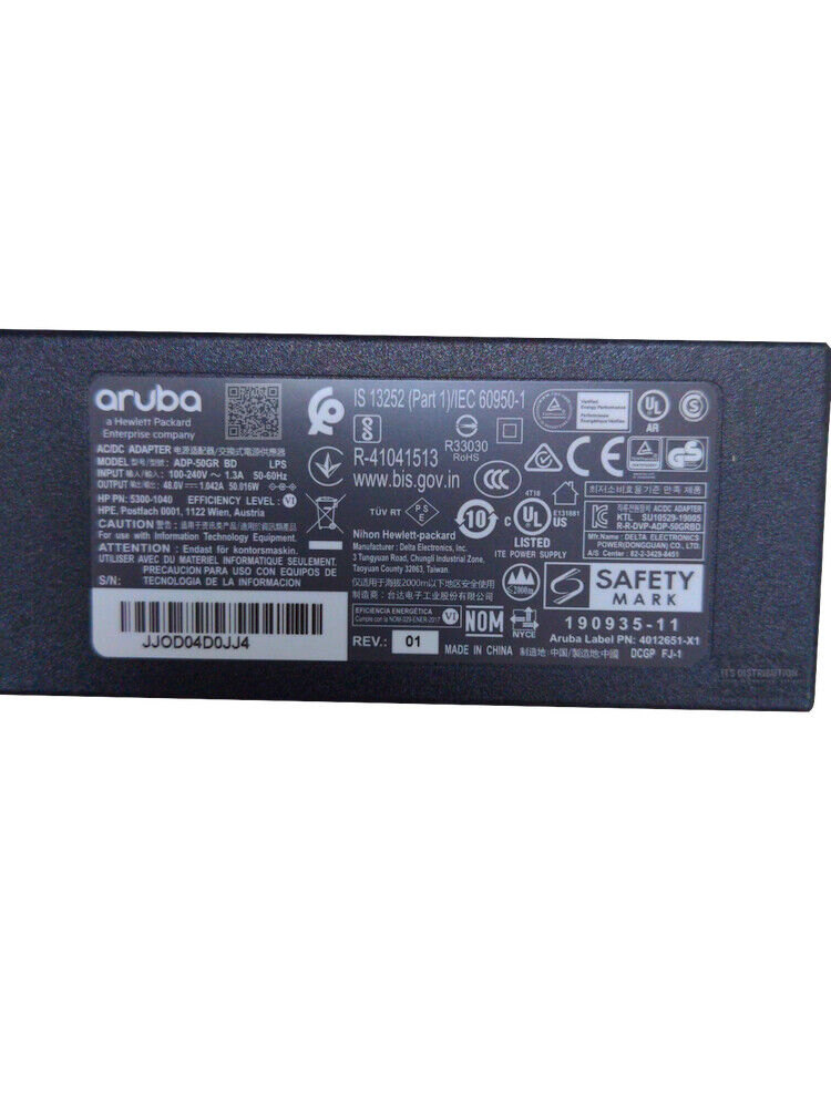 Aruba ADP-50GR BD 48V AC/DC Power Adapter – Original 50W Charger For Networks